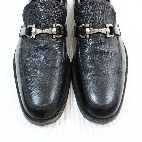 Salvatore Ferragamo Pebbled Leather Bit Loafers - Picture 2 of 10